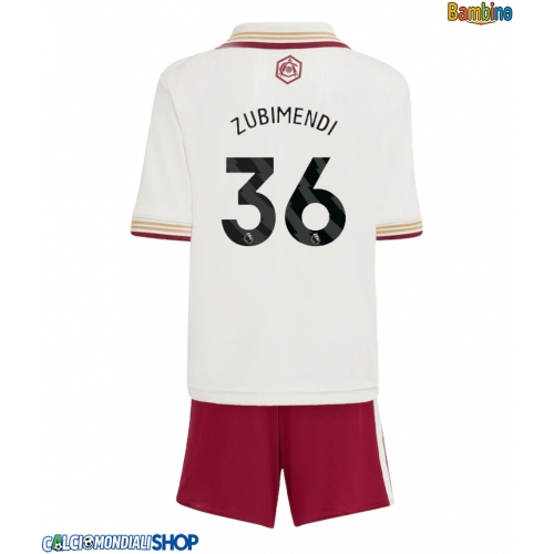 Maglie da calcio Arsenal Martin Zubimendi #36 Terza Maglia Bambino 2025-26 Manica Corta + Pantaloni corti)